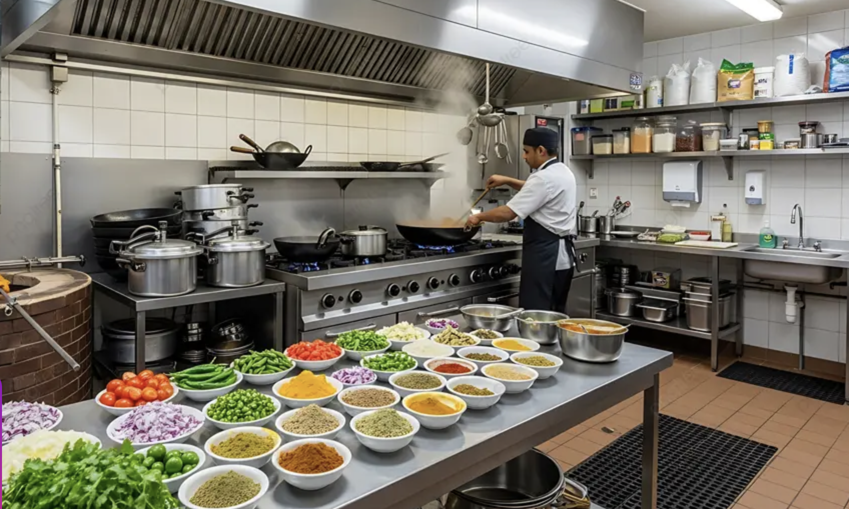 Live kitchen with women cooking with love